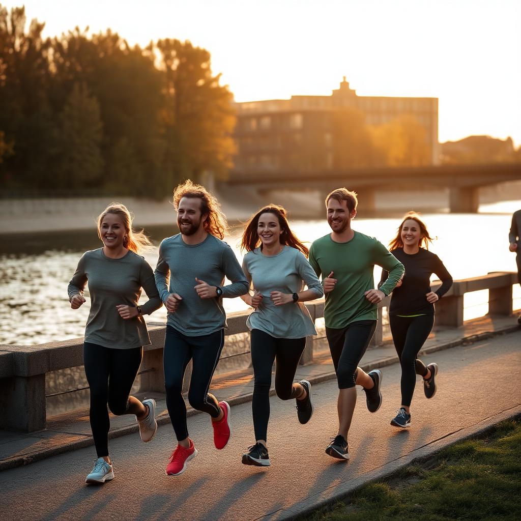 Løpegruppe i parken